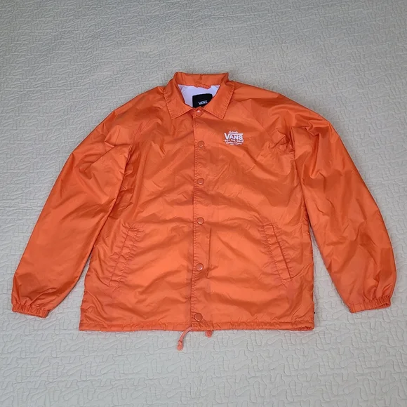 Vans Torrey OTF logo snap button Coach windbreaker jacket size S - Picture 2 of 8
